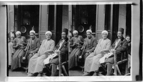 The loungers at an Arab cafe