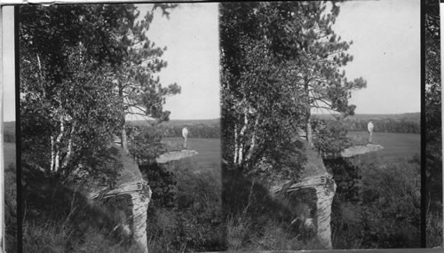 Visor Ledge "looking" north, Dalles of the Wisconsin. Wisconsin