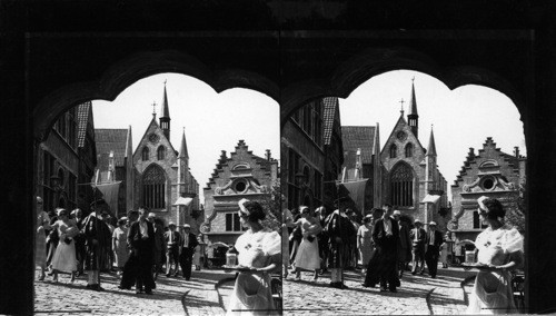 The Busy Market Street, Belgian Village, A Century of Progress, Chicago, 1933