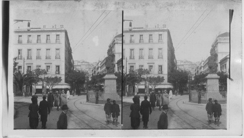 Principal European Street in Algiers looking toward the heights