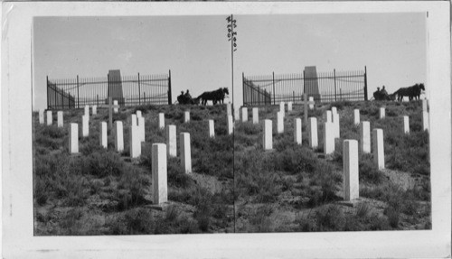 Monuments to Gen. Custer and his Brave men who Fell about Him. Custer Battlefield. Montana