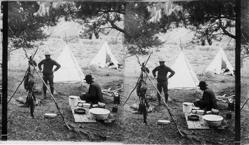 A night camp by the trail - through western Montana with a pack train