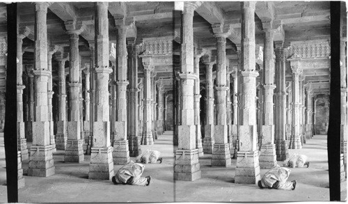 Among the pillars of the Jumna Musjid at Ahmedabad. India