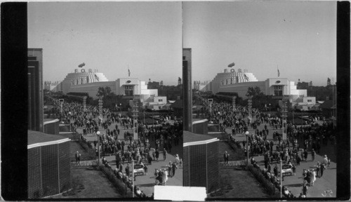 Looking South to Ford and Travel and Transport Bldgs., A Century of Progress, Chicago, Ill