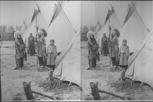 Indian Family and Tepees. [Tipis] La. Purchase Exposition, Missouri