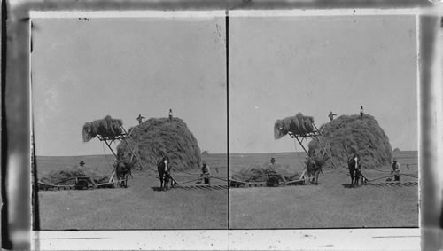 Stacking Hay on the Iowa Prairie