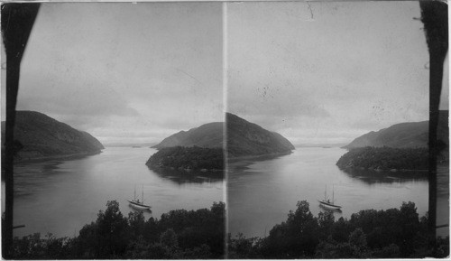 Looking up the Hudson River from West Point. N.Y