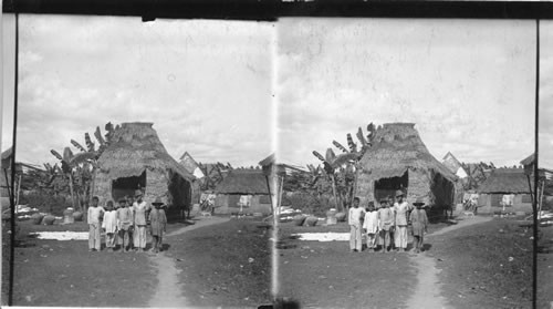 A Filipino Schoolhouse Of The Most Primitive Type. Philippine Islands