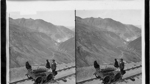 On the roof of the world - halt beside Oroya R.R. over Andes Mts. at about 14,000 ft. Peru