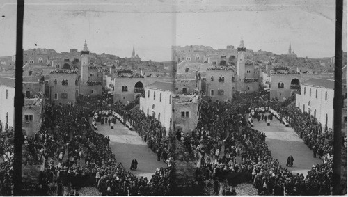 The arrival of the Latin Bishop at Bethlehem on Christmas, Palestine