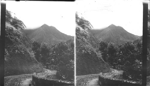 On the Road to St. Pierre, Under Pitons du Carbet. Martinique. F.W.I