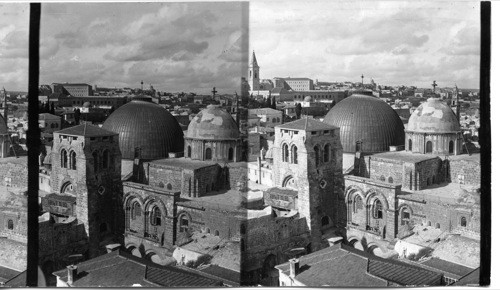 Cupolas (on a large scale usually called a dome) of the church of Holy Sepulchre, Palestine