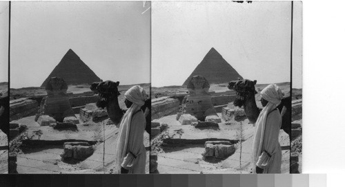 West to the Sphinx and 2nd pyramid, Gizeh, Egypt