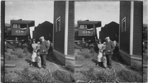 Pres. and Mrs. Harding with children of P.L. Harden. Pres. was elected on Nov. 2 which was also birthday of Vernon Harden, small child beside him. Alaska