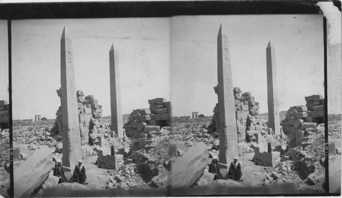 Obelisks of Thutmosis 1st and Queen Makere, Ruins of the Great Temple of Ammon, Karnak, Egypt