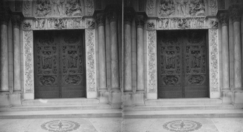 Famous Bronze Doors of St. Bartholomew's church. New York City