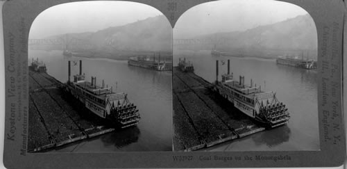 Coal Barges On The Monongahela. [Pittsburgh, Penn. ca. 1907]. [Clarence W. White, photographer]
