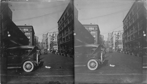 Looking up Madison Ave. from the wharves, Seattle, Wash