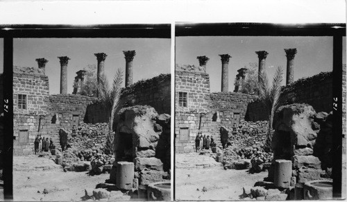 OLD ROMAN RUINS IN THE DJEBEL DRUZE TOWN OF BURSA-ESKI-SHAM NEAR DERAA, SYRIA