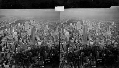 Empire State and Radio City from the Air, N.Y. City