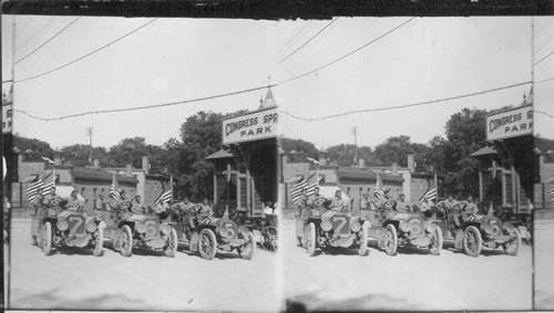 Automobile Parade. Congress Springs Park. Saratoga (?) N.Y