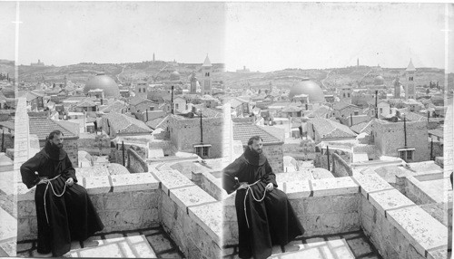 Jerusalem and the mount of Olives - east from the Latin Hospice, Palestine