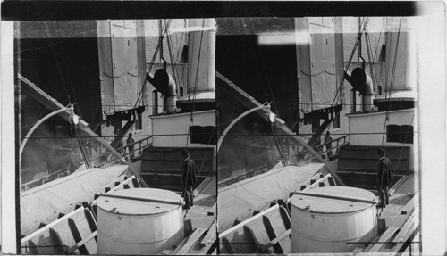 Loading lake steamer from elevator, Chicago - a rushing steam of precious grain. Illinois