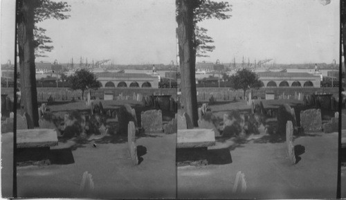 Copp's Hill Burying Ground, Navy Yard in distance