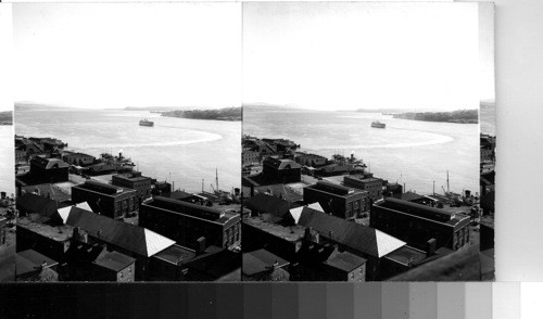 Ferry boat docks from the citadel. City of Quebec, Canada