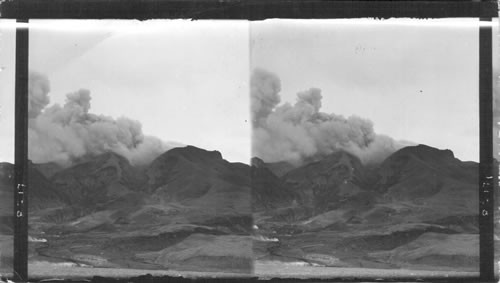 The awful seething crater of Mont Pelee from the side opening near center came the dreadful eruption of May 8th 1902, Martinique, Less Antilles