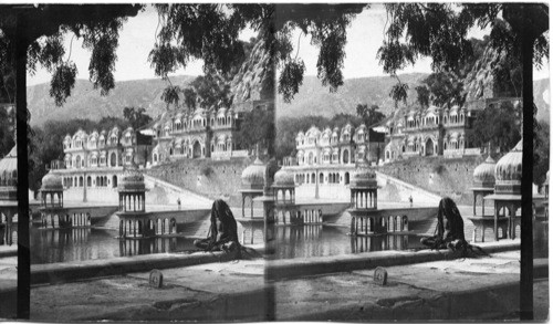 A Holy man and India Temple