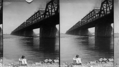 Victoria Jubilee Bridge over St. Lawrence River. Montreal, Canada