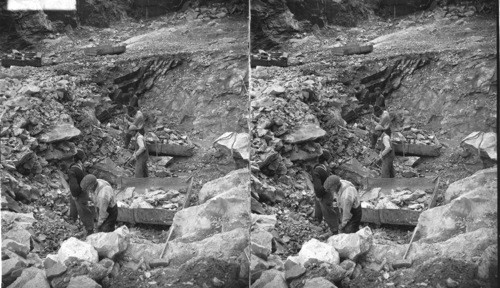 Filling Drags, Lime Quarry Near Rockland, Maine