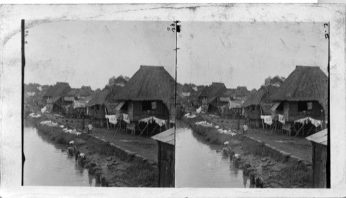 Native Houses Near Manila. Philippine Islands. Adapted by E. #547 of 600