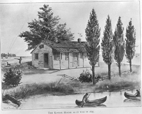 The Kinzie House as it was in 1835, Chicago