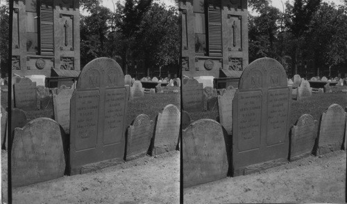 Headstone of Mrs. Mary Baker, Copp's Hill. A sister of Paul Revere