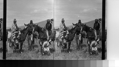 Indian group on horses - Salish Indians