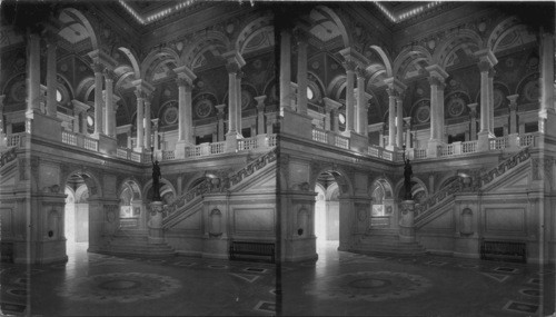 Main Entrance Hall of Congress Library. Wash. D.C