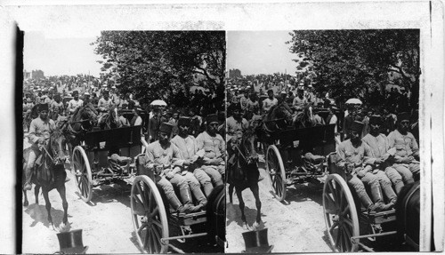 Turkish artillery men with rapid fire field guns. Turkey