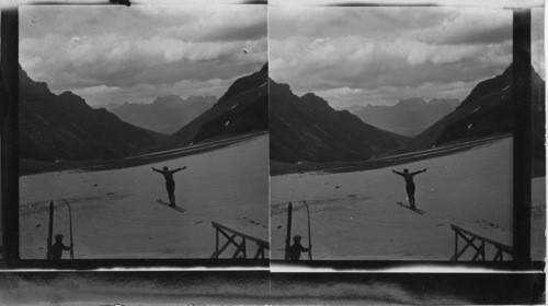 Ski jumping at Lefroy Glacier, Can