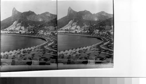 Avenida Biena Mar from Mt. Castella Corcovado in distance, Rio de Janeiro, Brazil