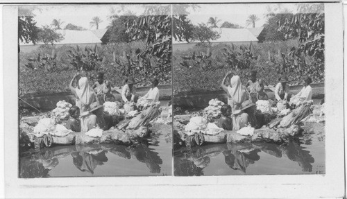 A Colombian Washing Day - Along the Magdalena River Near Barranquilla, Columbia. S.A