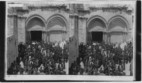 Coming out from the Church of the Holy Sepulchre. Jerusalem