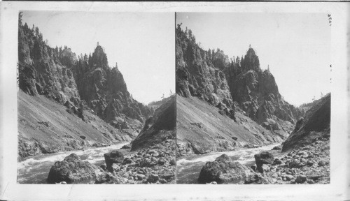 Artists Point from bottom of Grand Canyon, Yellowstone National Park