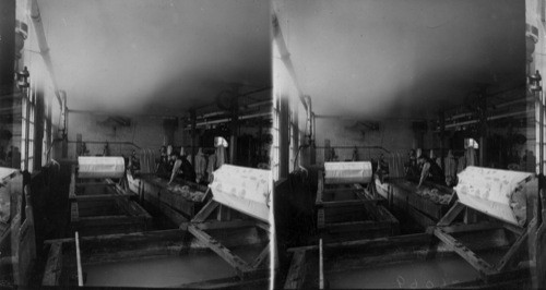 Bleaching vats for cloth to be woven on jacquard looms. Silk Industry, South Manchester, Conn