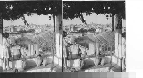 Toledo, from the portico of a hillside hogan. Toldeo, Spain