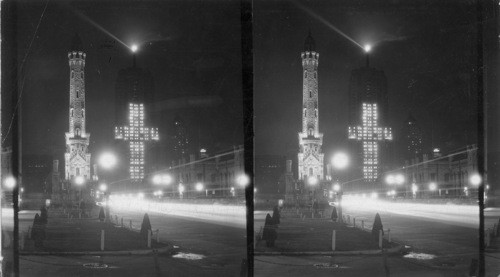 Blazing Cross, Palmolive Bldg., Christmas Eve, 1931. Chicago, Ill