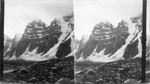 Unnamed peaks in Valley of Ten Peaks, Canadian Rockies, Can. Rocky Mts. Park