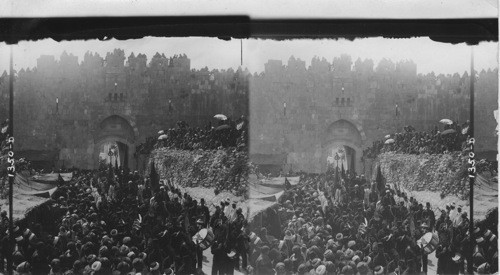 Mohammedan Procession at St. Stephens Gate, Jerusalem, Palestine