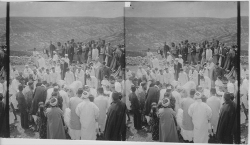 The Passover as celebrated today by the Samaritans, Mt. Geizin, Palestine